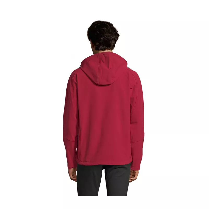Softshell męski z kapturem 340 g/m² Sol's REPLAY MEN - Pepper Red (S46602-PE)