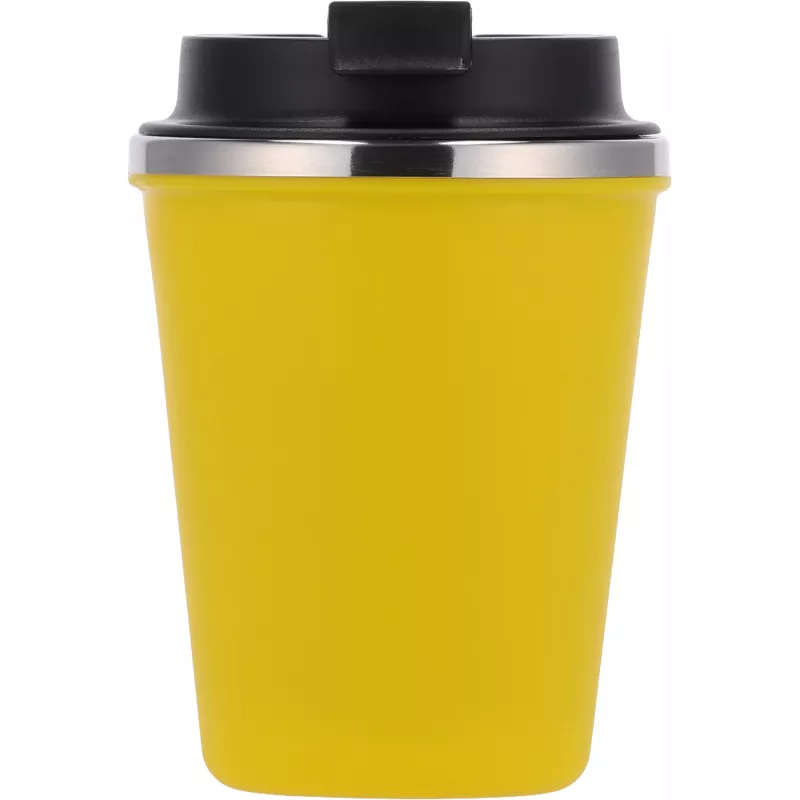 Kubek termiczny 350 ml z powłoką z recyklingu METODY - żółty (8496208)