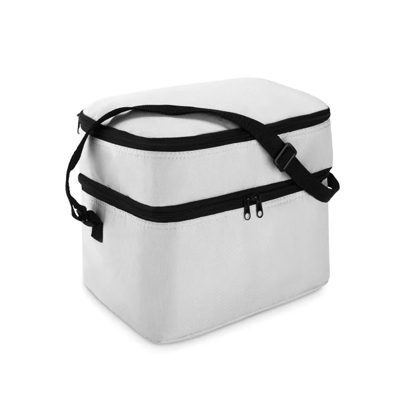 Torba termiczna z 2 przegrodami z poliestru 600D CASEY - Bialy (MO8949-06)