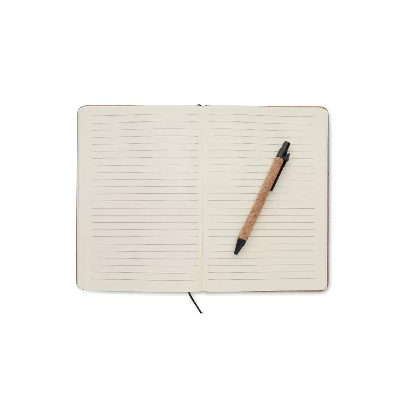 Teczka A5 z korka z notesem 96 kartek w linię ORIGIN - Bezowy (MO2097-13)