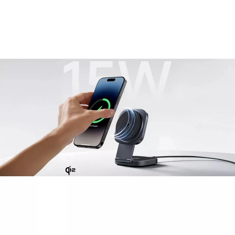 Magnetyczna ładowarka bezprzewodowa 15W Aukey - grafitowy (VAM11-15)