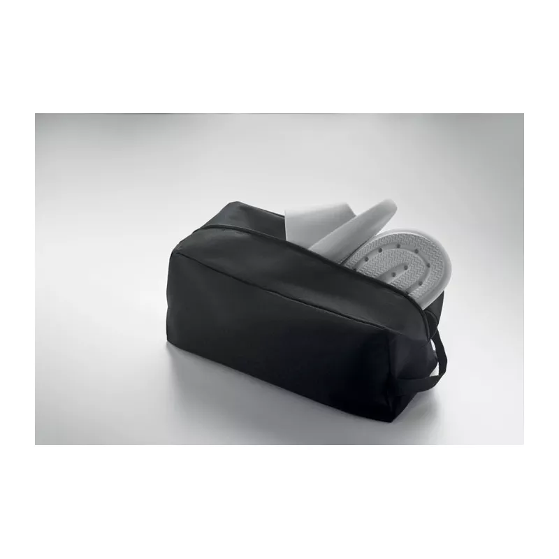 Worek na buty z RPET 600D z zamkiem SHOETOGO - Czarny (MO2977-03)