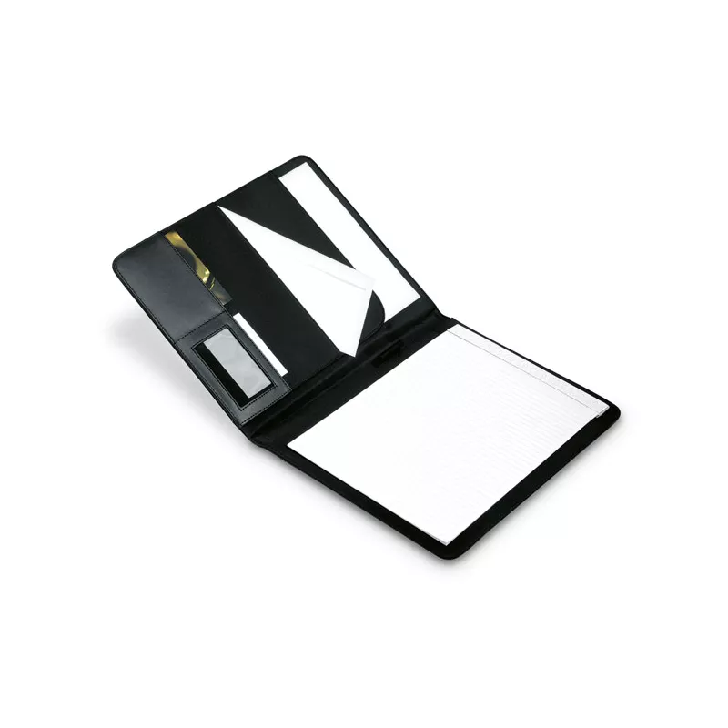 Teczka A4 z PU z notesem i metalową płytką BUSWE BIG - Czarny (IT3750-03)
