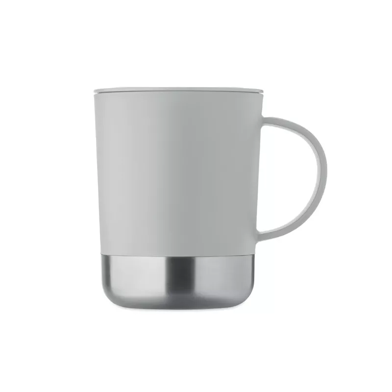Kubek z PP z przesuwaną pokrywką 300 ml BEAKER - Szary (MO2772-07)