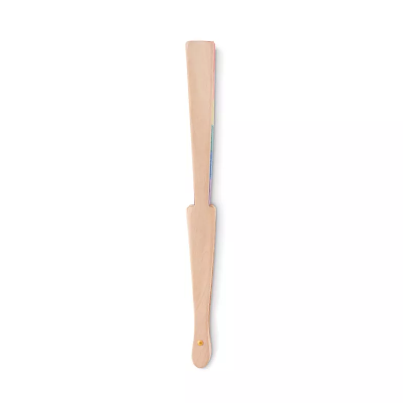 Wachlarz drewniany z tęczowym wzorem BOWFAN - Wielokolorowy (MO6446-99)