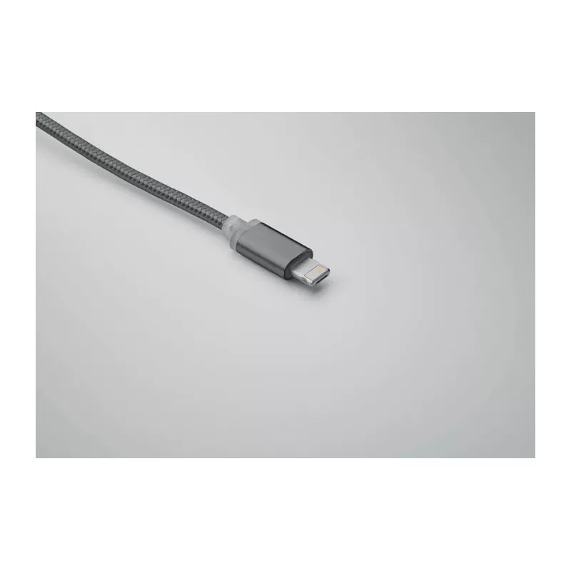 Kabel do ładowania 4 w 1 z brelokiem BLUE - Tytanowy (MO2141-18)