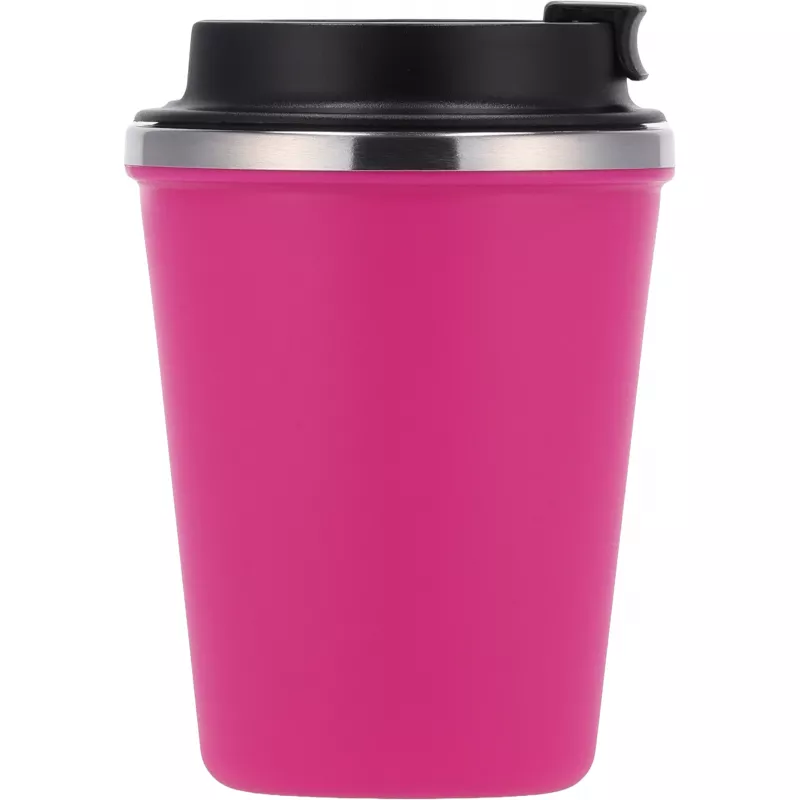 Kubek termiczny 350 ml z powłoką z recyklingu METODY - różowy (8496211)