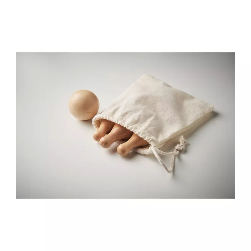 Mini kręgle z drewna sosnowego w woreczku BOLITO - Drewna (MO2434-40)