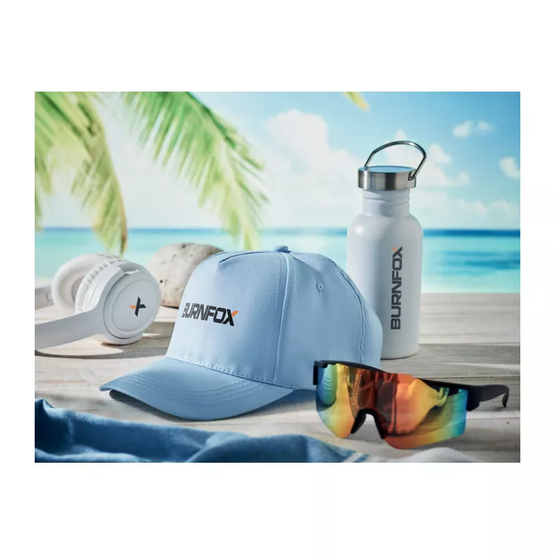 Czapka z daszkiem 5-panelowa z bawełny 160 g/m² BUZZ - Baby Blue (MO1447-66)