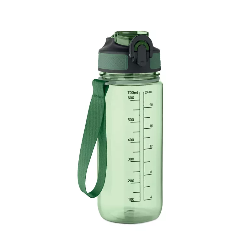 Butelka sportowa motywacyjna z RPET 700 ml ENKEL - Przezroczysty Zielony (MO2792-24)