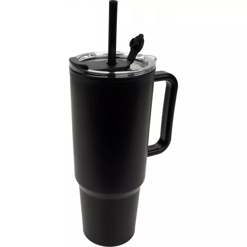 Kubek ze słomką XXL 1200 ml TEODORA - czarny (8468603)