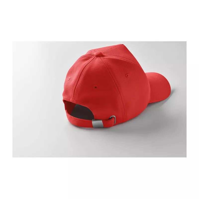 Czapka z daszkiem 5-panelowa RPET 210 g/m² SENGA - Czerwony (MO6831-05)