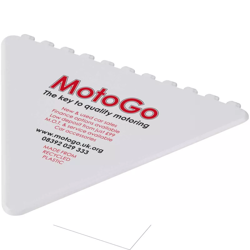 Frosty triangular recycled plastic ice scraper - Biały (21049801)