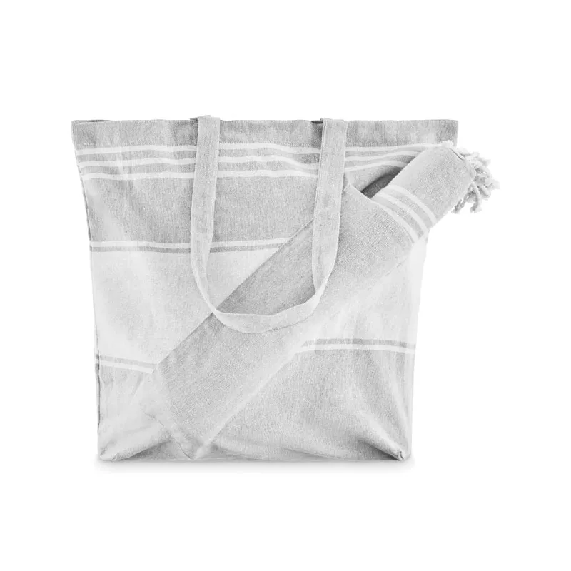 Torba plażowa z ręcznikiem hammam 180 g/m² HUMMUM - Szary (MO2954-07)