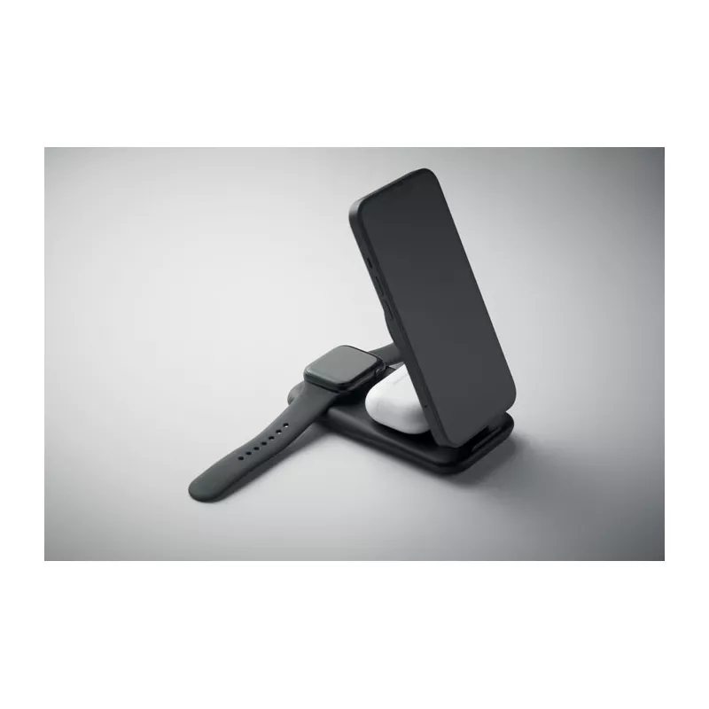 Stacja ładująca 3 w 1 magnetyczna 15W PENDOLESS - Czarny (MO2749-03)
