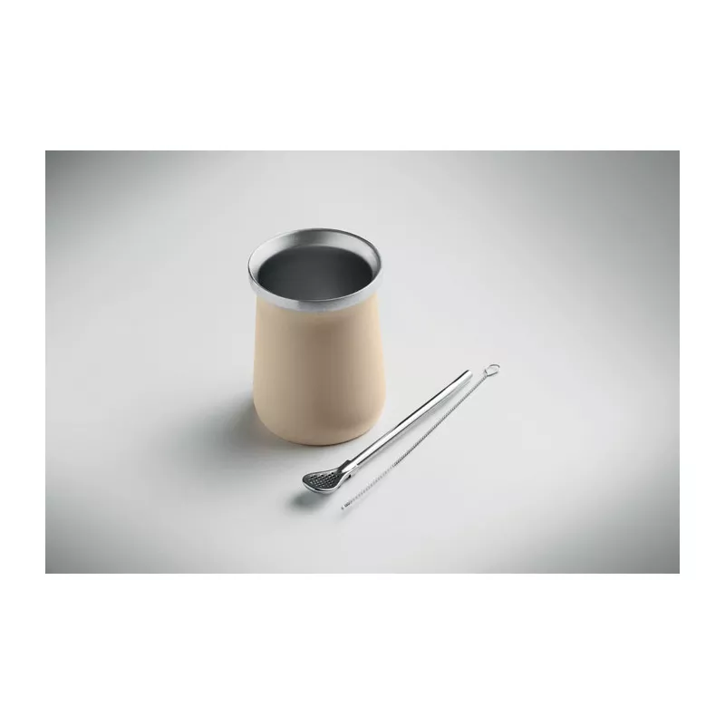 Kubek do yerba mate z bombillą 240 ml MIYERBA - Bezowy (MO2776-13)