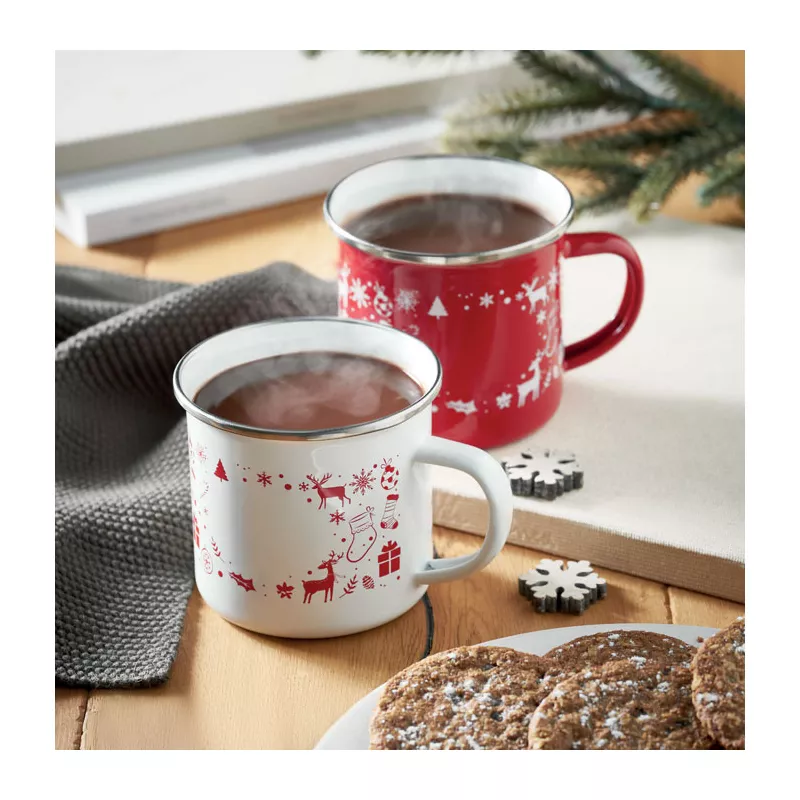 Kubek emaliowany świąteczny 300 ml SEASOMEL - Bialy (CX1595-06)