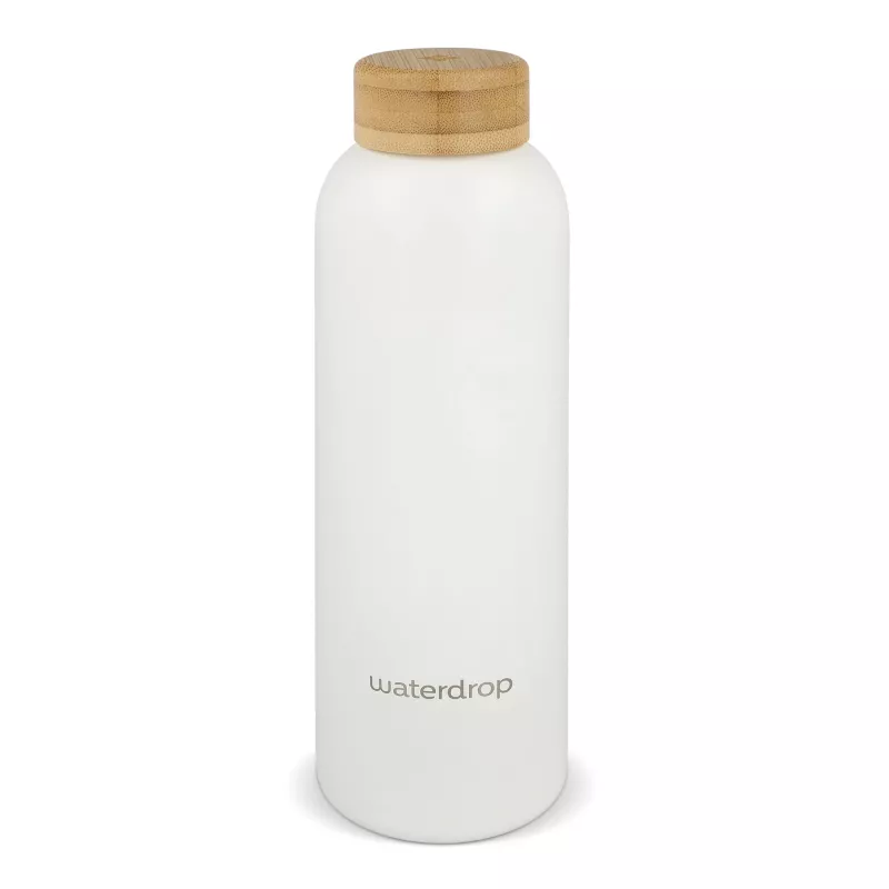 Butelka ze stali nierdzewnej Waterdrop z bambusową nakrętką 600 ml - biały (LT47002-N0001)