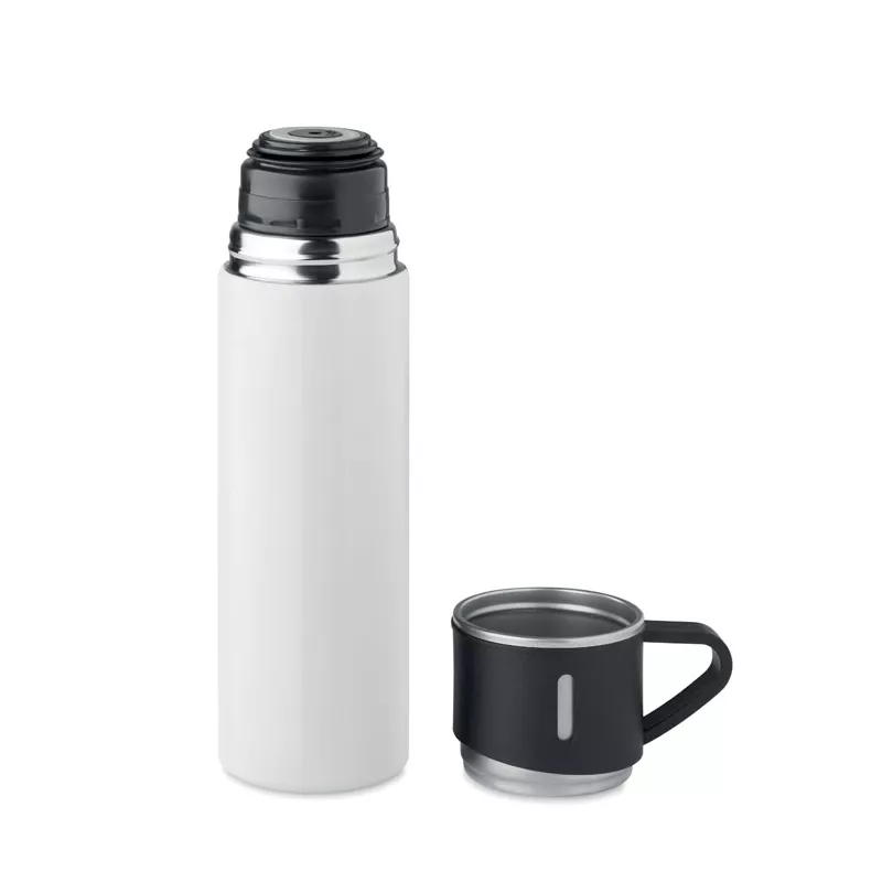 Termos dwuścienny 420 ml z kubkiem TONIA - Bialy (MO2117-06)