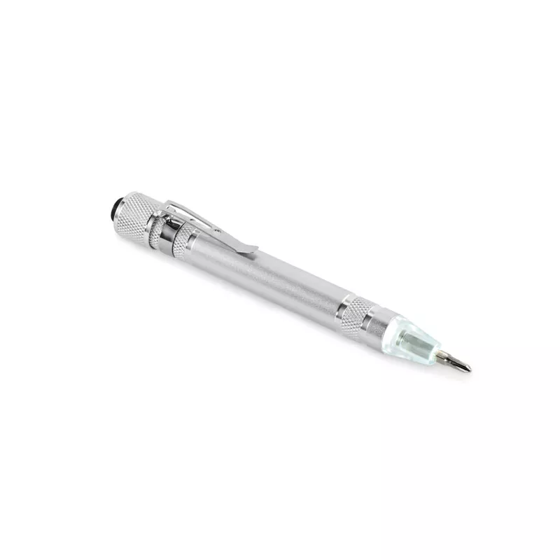 Multitool w kształcie długopisu z latarką TUBULAR - Srebrny (MO2498-14)