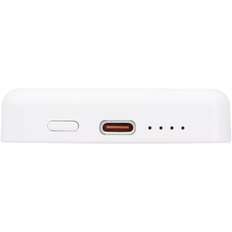 Acrab magnetyczny bezprzewodowy powerbank o pojemności 5000 mAh i mocy 15 W z technologią PD 20 W — wykonany z tworzyw sztycznych pochodzących z recyklingu. - Biały (12444101)
