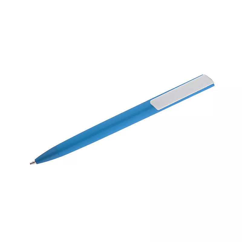 Długopis plastikowy z matową powłoką soft touchALEO - niebieski (19499-03)