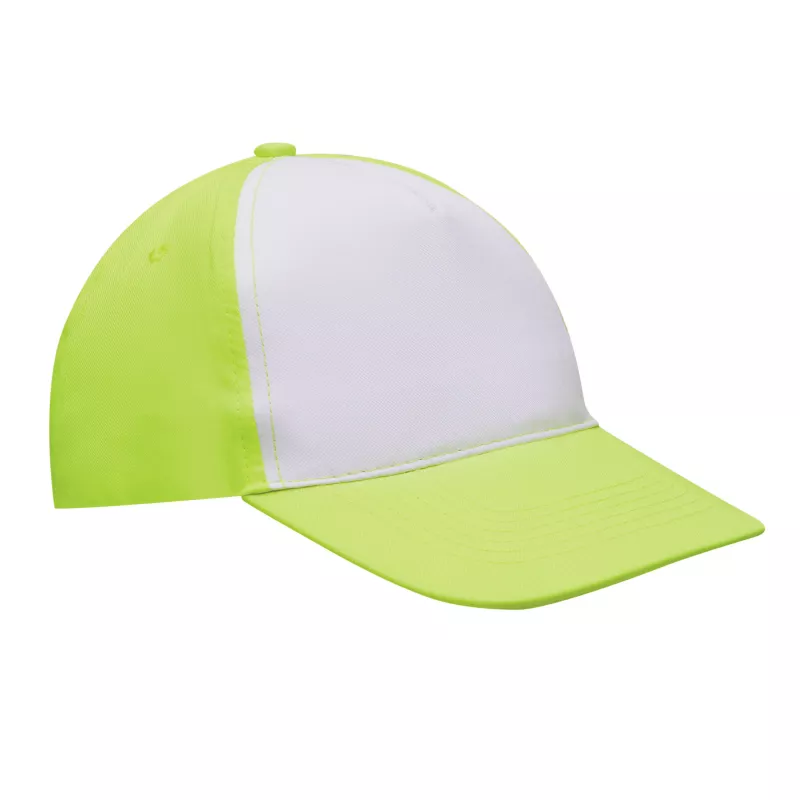 5 segmentowa czapka SHINY - biały, żółty (56-0701801)
