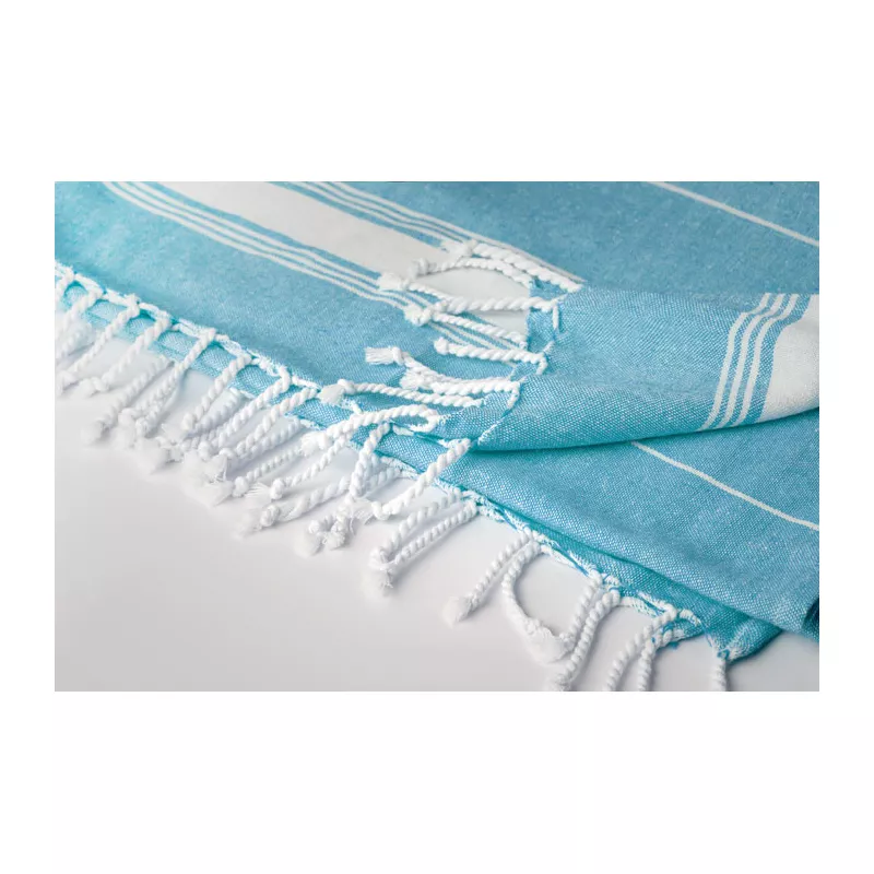 Ręcznik hammam bawełniany 90x170 cm 180 g/m² MALIBU - Turkusowy (MO9221-12)