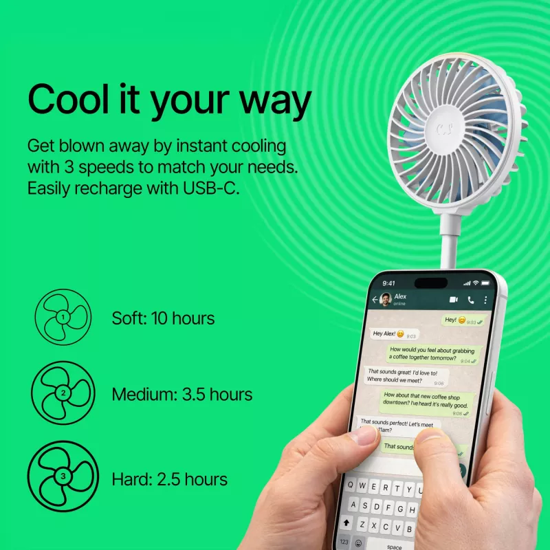 Fresh 'n Rebel Bezprzewodowy Magnetyczny Wentylator z Podstawką pod Telefon - biały (LT49755-N0001)