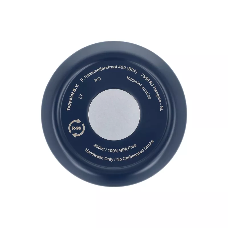 Termos na kawę ze stali nierdzewnej pochodzącej z recyklingu, 400 ml - ciemnoniebieski (LT98698-N0010)