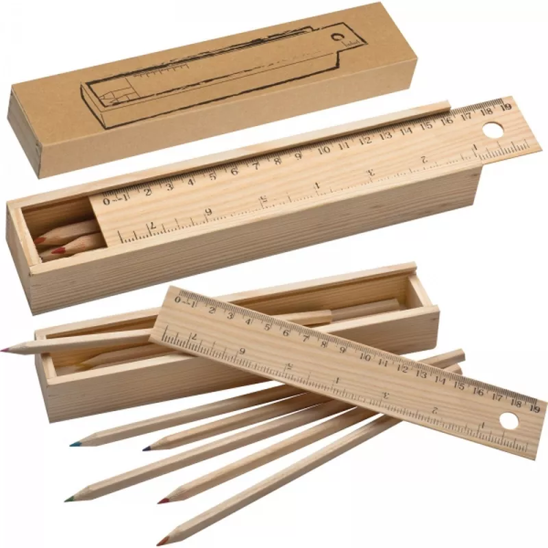 Kredki drewniane 8 kolorów ADELE - brązowy (5394401)