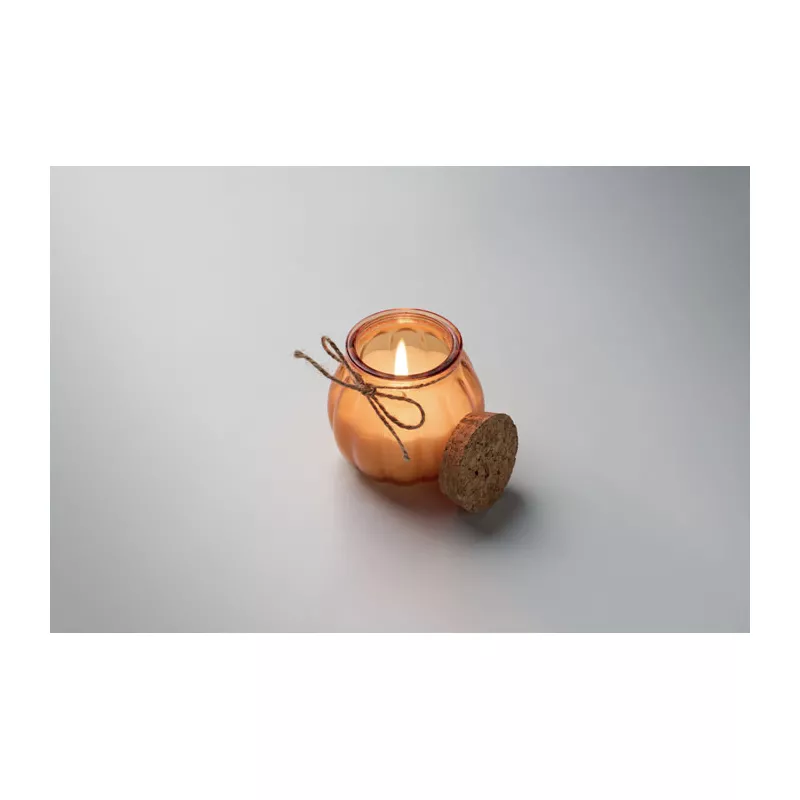 Świeca waniliowa w szkle z wosku roślinnego PUMKIN - Pomaranczowy (MO3193-10)