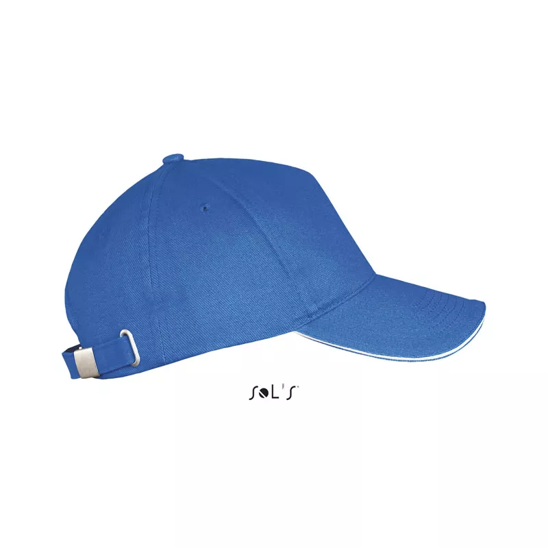 Czapka z daszkiem 5-panelowa 260 g/m² Sol's LONG BEACH - Królewski Niebieski/biały (S00594-RW)