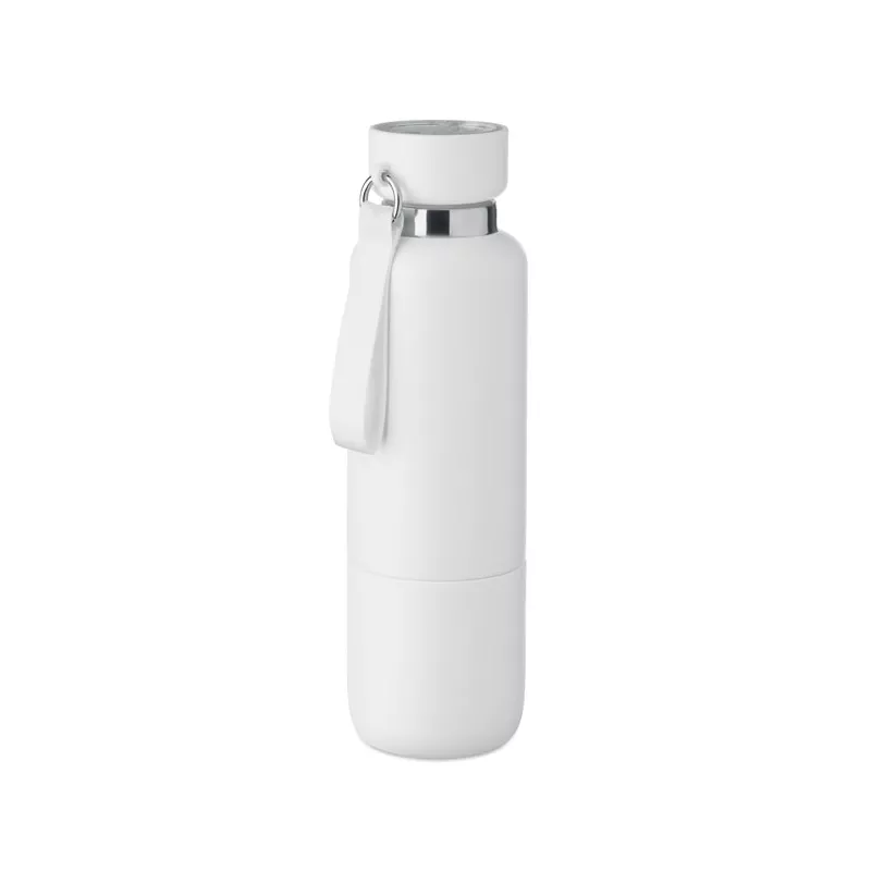 Butelka termiczna stalowa z kubkiem 500 ml NOEKA - Bialy (MO2716-06)