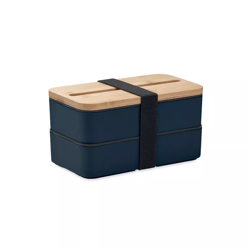 Lunchbox dwupoziomowy 2x400 ml ze sztućcami WINT - Francuski Granat (MO2088-85)
