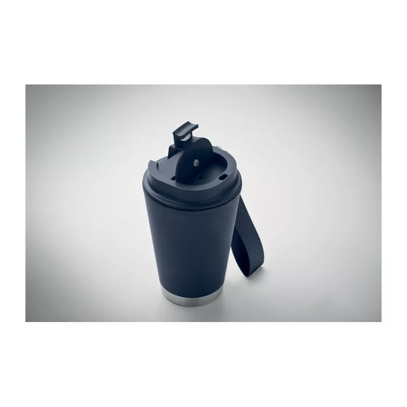 Kubek dwuścienny z PP z paskiem 300 ml TOPIZ - Francuski Granat (MO2596-85)