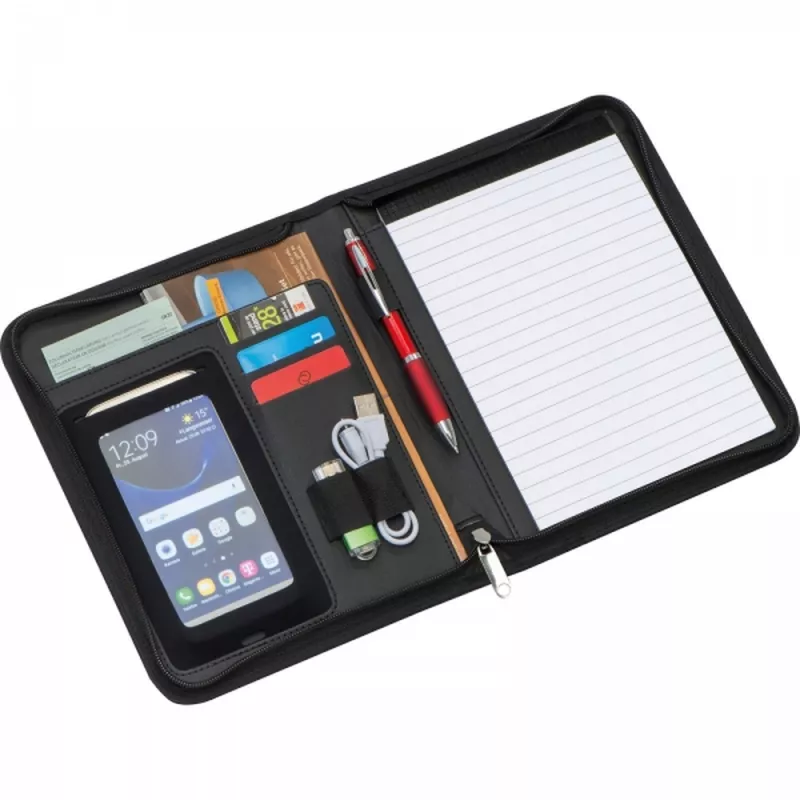 Folder A5 z notatnikiem w linie LOGAN - czarny (2063303)