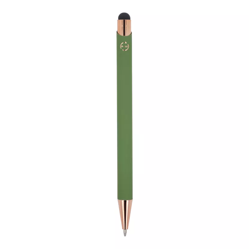 Długopis aluminiowy Prague grawer różowe złoto - Oliwkowa zieleń (LT87887-N0043)