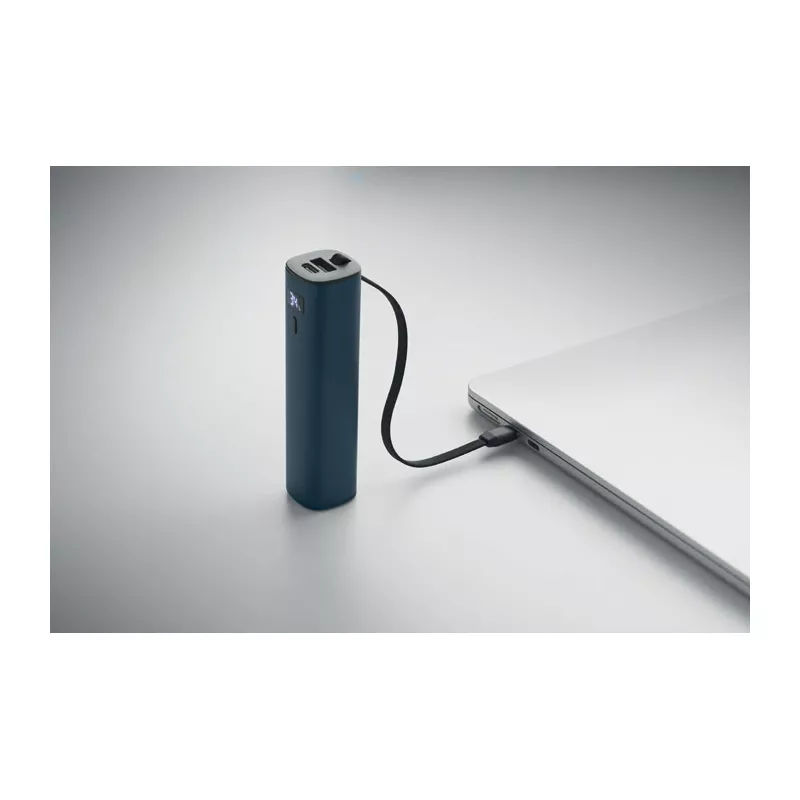 Powerbank aluminiowy 5000 mAh z kablem USB-C POWERTUBE - Francuski Granat (MO3144-85)