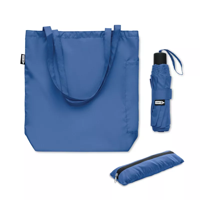 Torba z parasolem składanym 21" RPET SEATTLE - Niebieski (MO2476-37)