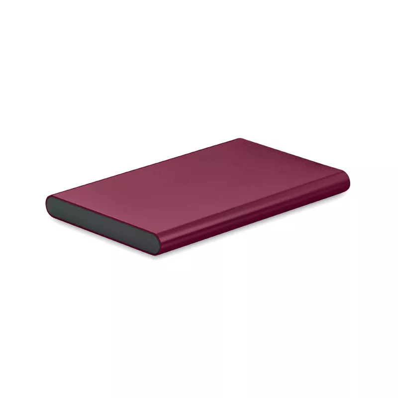 Powerbank płaski 4000 mAh aluminiowy POWERFLAT C - Burgund (MO6825-02)