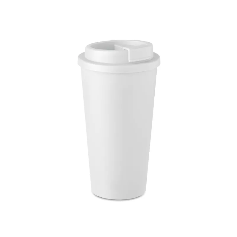 Kubek dwuścienny z PP 450 ml TUESDAY - Bialy (MO6244-06)