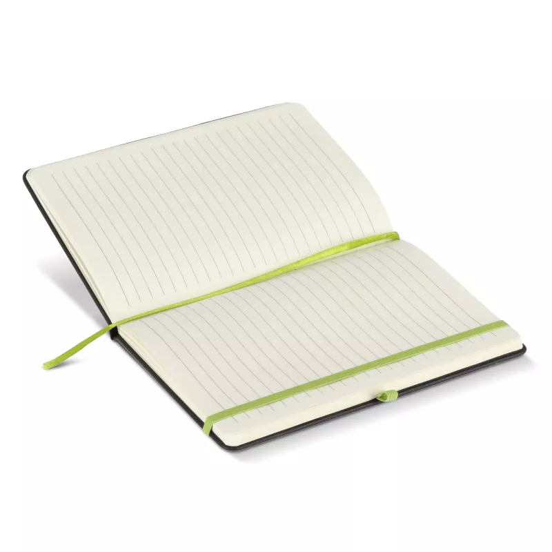 Notatnik Iroko z twardą okładką Laser A5 - czarno / jasnozielony (LT92090-N0232)