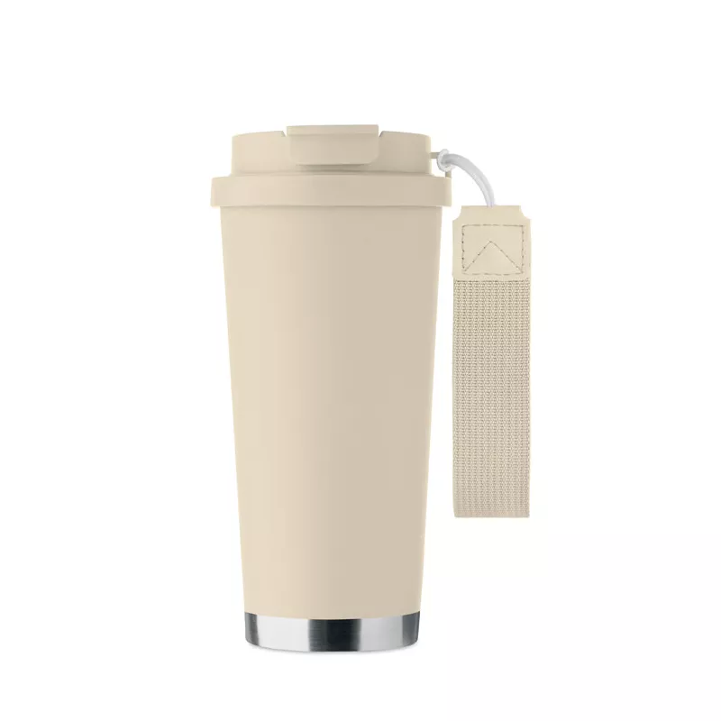 Kubek termiczny 2 w 1 ze stali 500 ml TOPAZ LARGE - Bezowy (MO2662-13)
