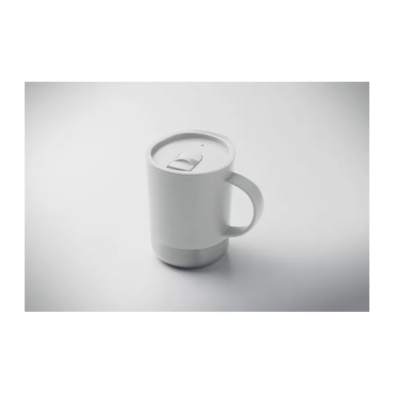 Kubek z PP z przesuwaną pokrywką 300 ml BEAKER - Bialy (MO2772-06)
