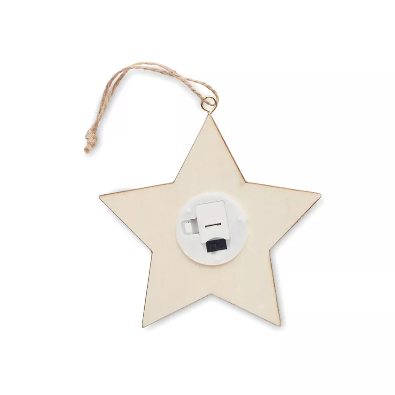 Gwiazda świąteczna z MDF z lampką STARLIGHT - Drewna (CX1527-40)