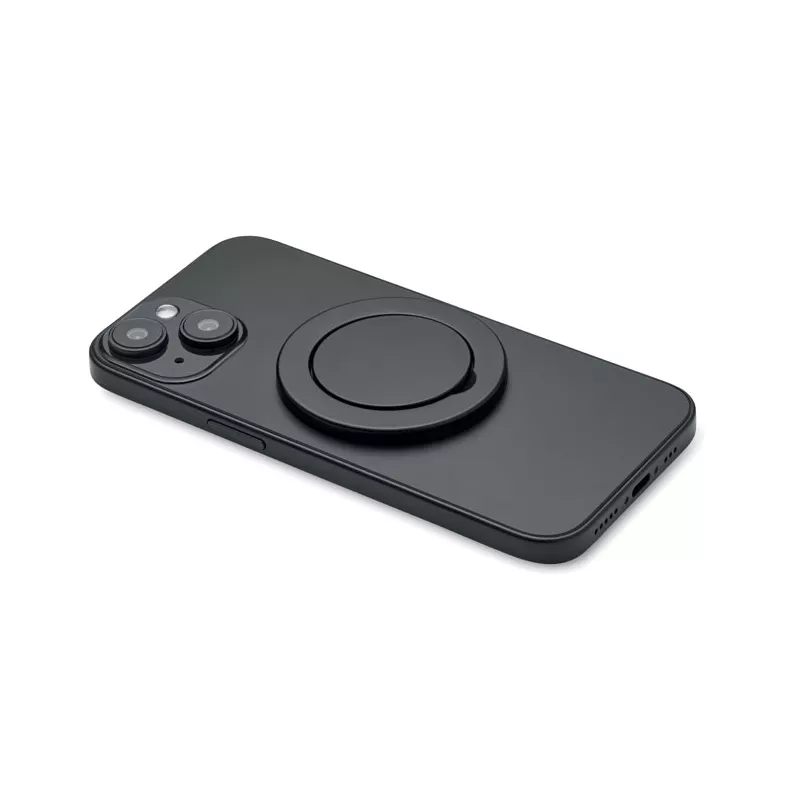 Uchwyt magnetyczny na telefon z ABS z recyklingu ABLE - Czarny (MO2556-03)