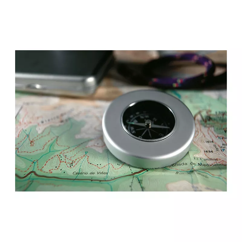 Kompas klasyczny aluminiowy w metalowym pudełku TARGET - Srebrny Mat (AR1249-16)