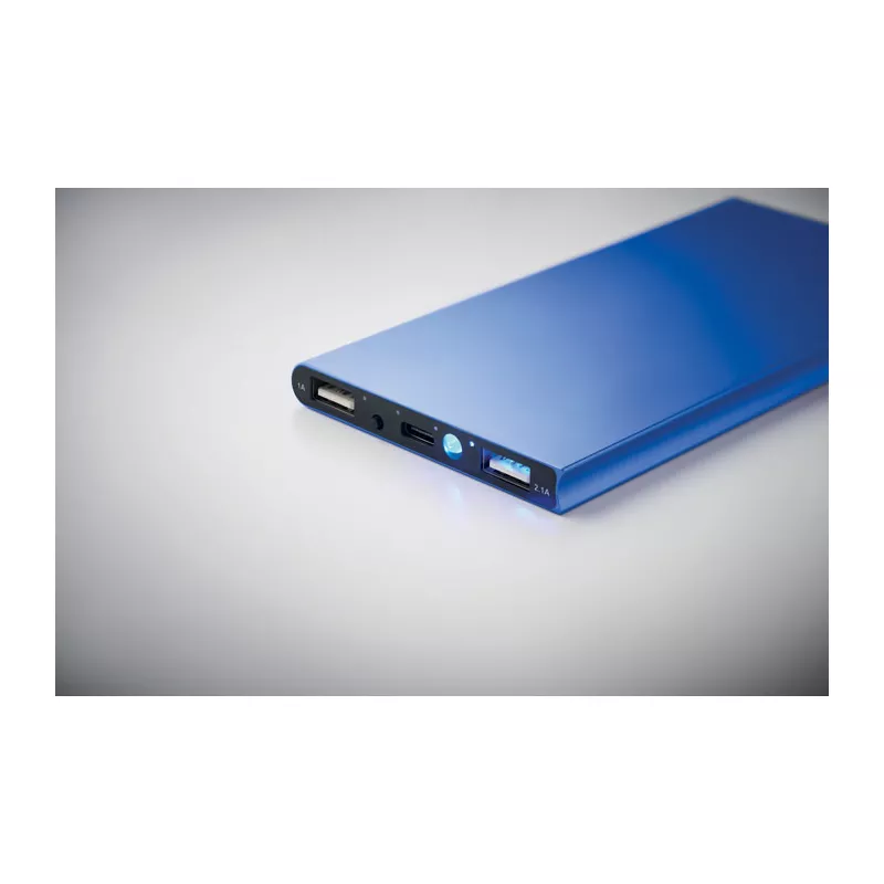 Powerbank 8000 mAh aluminiowy POWERFLAT8C - Niebieski (MO2340-37)