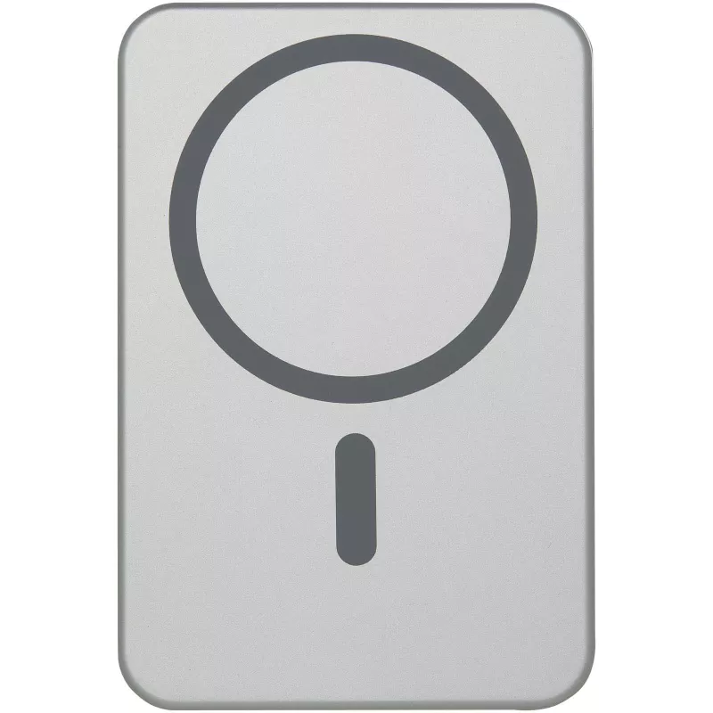 Powerbank Avis 5000 mAh z recyklingowanego aluminium posiadającego certyfikację RCS, z wbudowanym magnesem  - Srebrny (12444381)